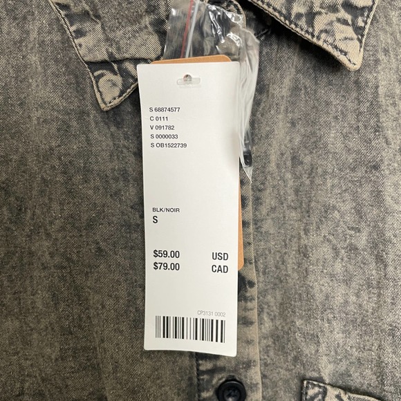 NWT Urban Outfitters Cropped Denim Look Backless Long Sleeve Button Up Shirt S - Picture 5 of 5